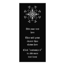 Noir et gris gothiques de fleur motif pour double carte