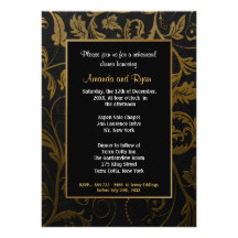 Noir et invitation de dîner de répétition de damas