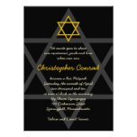 Noir et invitation de Mitzvah de barre d'or