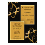 Noir et invitation de partie de retraite d'or