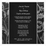 Noir et invitation de Silve mariage damassé - carr