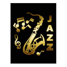 NOIR ET JAZZ D'OR CARTE POSTALE