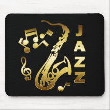 NOIR ET JAZZ D'OR TAPIS DE SOURIS