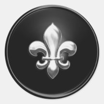 Noir et joint de Silver Fleur de Lis Envelope Adhésif