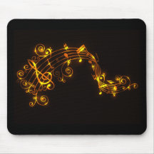 Noir et notes musicales de tourbillonnement Mousep Tapis De Souris