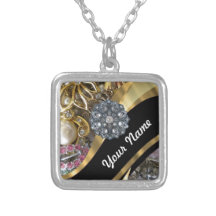 Noir et or bling pendentifs