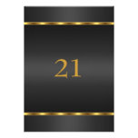Noir et or de charme d'anniversaire d'invitation