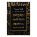 Noir et or mariage damassé - souhaitant bien invitations personnalisées