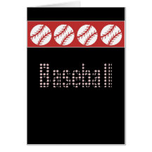 Noir et rouge de carte de fan de base-ball