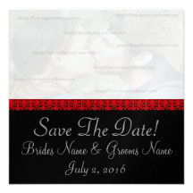 Noir et rouge économies de damassé la date invitations