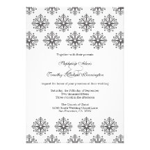 Noir + faire-part de mariage blanc d'hiver de floc