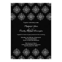 Noir + faire-part de mariage blanc d'hiver de floc