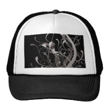 noir floral abstrait casquettes de camionneur