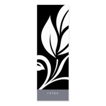 Noir floral de fleur de feuille audacieuse de spa  modèle de carte de visite