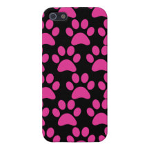 Noir mignon de roses indien d'empreintes de pattes coque iPhone 5
