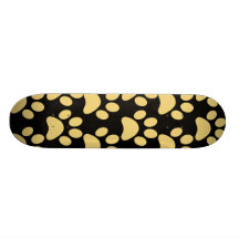 Noir mignon de Tan d'empreintes de pattes de chiot Skateboards Cutomisables