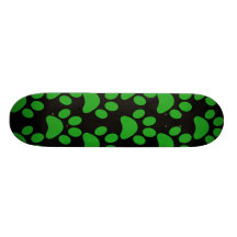 Noir mignon de vert d'empreintes de pattes de chio skateboards personnalisables