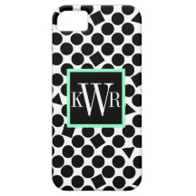 Noir moderne et menthe de pois coques iPhone 5
