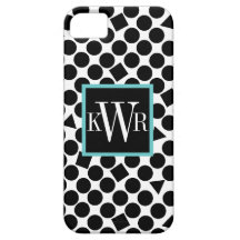 Noir moderne et turquoise de pois coques Case-Mate iPhone 5
