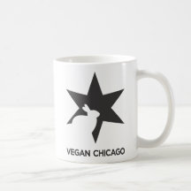 Noir noir végétalien de logo de Chicago sur la tas