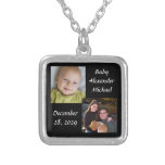 Noir personnalisé w/Text de collier de photo du co
