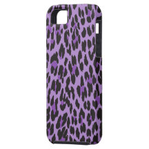 Noir pourpre de léopard sauvage de peau de fourrur coque iPhone 5