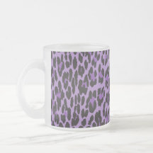 Noir pourpre de léopard sauvage de peau de fourrur tasse