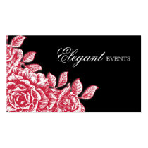 Noir rouge de fleur rose d'organisateur de mariage cartes de visite