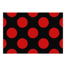 Noir rouge de rétro pois abstrait artistique photo sur toile