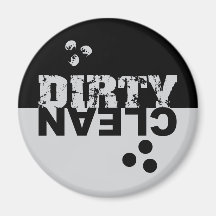 Noir sale/propre et argent d'aimant de lave-vaisse