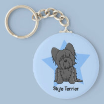 Noir Skye Terrier d'étoile de Kawaii porte-clés