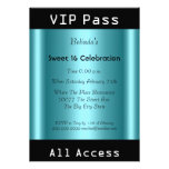 Noir Teal de fête d'anniversaire du bonbon 16 à pa Invitation Personnalisée