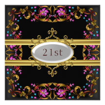 Noircissez le 21ème cadre de fleur de fête d'anniv bristol personnalisé