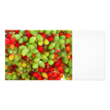 noix de palme vert et rouge photocarte customisée