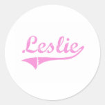 Nom classique de style de Leslie Adhésif Rond