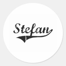 Nom classique de style de Stefan Autocollants Ronds