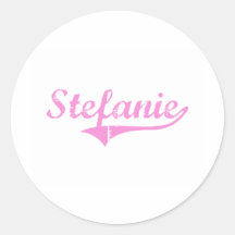 Nom classique de style de Stefanie Autocollant Rond