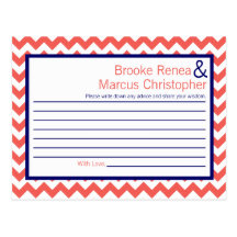 Nom de corail de Chevron de bleu marine de carte p Carte Postale