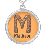 Nom de la lettre M Necklace~Customize de guépard Collier Personnalisé