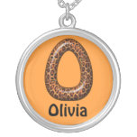 Nom de la lettre O Necklace~Customize de guépard Colliers