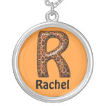 Nom de la lettre R Necklace~Customize de guépard Colliers Personnalisés