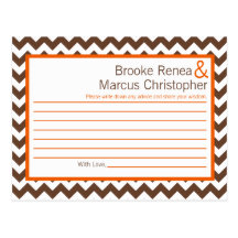 Nom orange de Brown Chevron de carte programmable  Cartes Postales