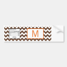 Nom orange de Brown Chevron d'étiquette de bouteil Autocollants Pour Voiture