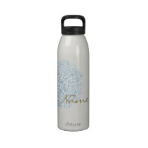 Nom personnalisé sur l'hortensia bouteilles d'eau