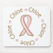 Nom rose Chloe de cancer du sein de ruban Tapis De Souris