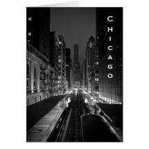 Nom vertical de ville de Chicago Carte De Vœux