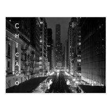 Nom vertical de ville de Chicago Carte Postale