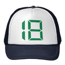 Nombre - dix-huit - 18 casquette de camionneur