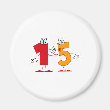 Nombre heureux 15 magnets pour réfrigérateur