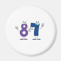 Nombre heureux 87 magnets pour réfrigérateur